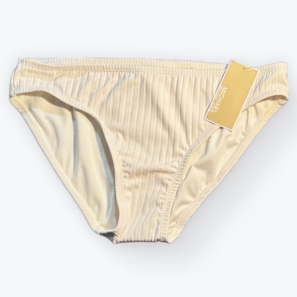 Vacation Cruise Travel Ribbed Ivory Mix & Match Michael Kors Swim Bottoms ~ M